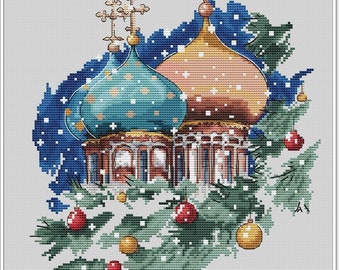 Christmas Eve,  DMC Cross Stitch Chart Needlepoint Pattern Embroidery Chart Printable PDF Instant Download