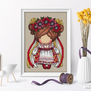 Doll Girl from Ukraine (151), magic__dolls DMC Cross Stitch Chart Pattern Embroidery Chart Printable PDF Instant Download