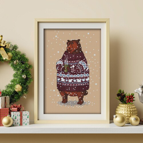 Brown Bear Cross-stitch Design in PDF Format Series by Julia - Etsy