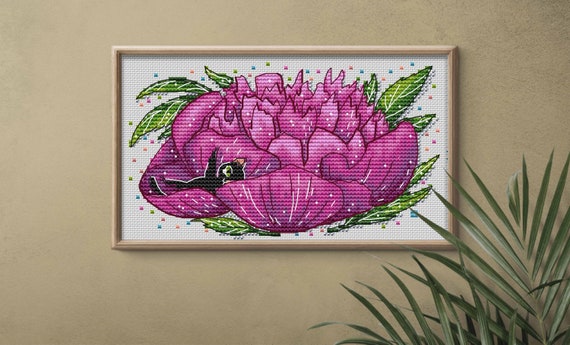 Black Cat May Calendar DMC Cross Stitch Chart Needlepoint Pattern Embroidery Chart Printable PDF Instant Download