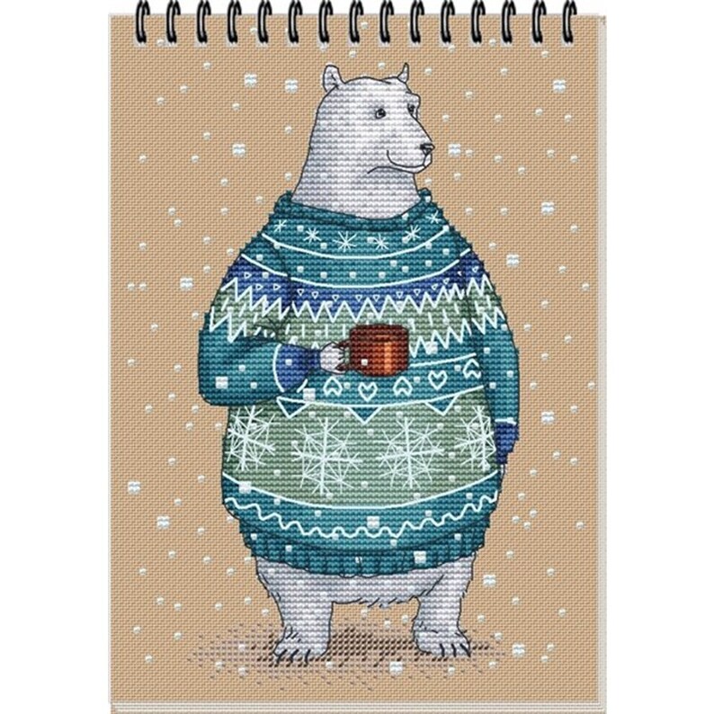 Polar Bear Crossstitch Design in PDF Format Series by Julia Etsy UK