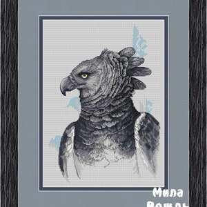 Harpia - Vogel, DMC Kreuzstich Vorlage Stickmuster Stickvorlage Printable PDF Instant Download
