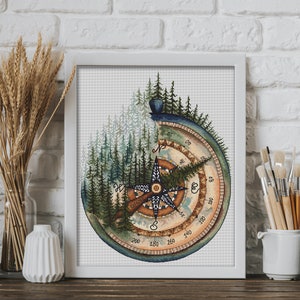 Canada. Compass.  Cross-stitch design in PDF format, series by RosiesSketchbook