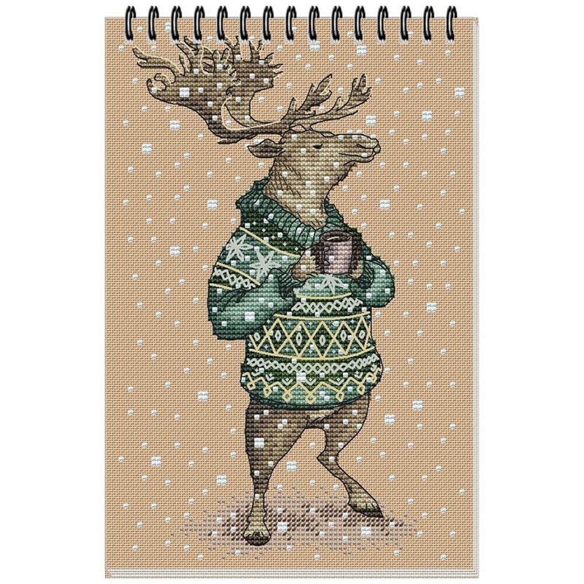 Reindeer Cross-stitch Design in PDF Format Series by Julia - Etsy