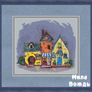 Magic Street, DMC Cross Stitch Chart Needlepoint Pattern Embroidery Chart Printable PDF Instant Download