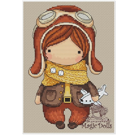 Doll Pilot Series Magic dolls. DMC Cross Stitch Chart