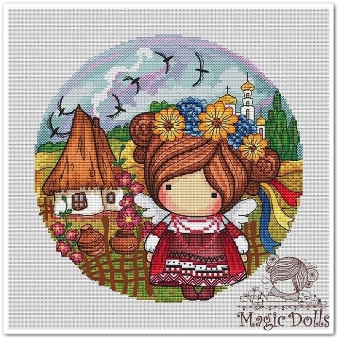 Doll My Home magic dolls DMC Cross Stitch Chart Pattern Embroidery Chart Printable PDF Instant Download