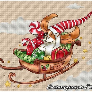 Honig Weihnachtsmann. DMC Kreuzstich Vorlage Stickmuster Stickvorlage Printable PDF Sofort Download