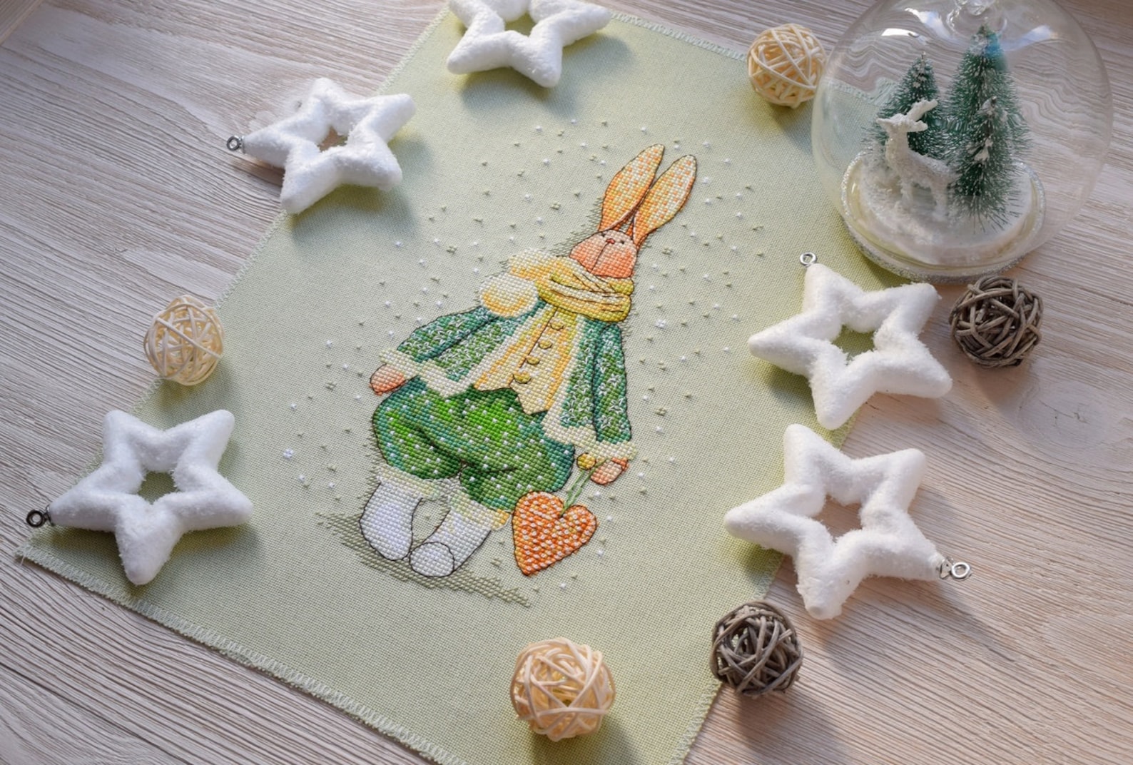 Star Rabbit, DMC Cross Stitch Chart Needlepoint Pattern Embroidery ...