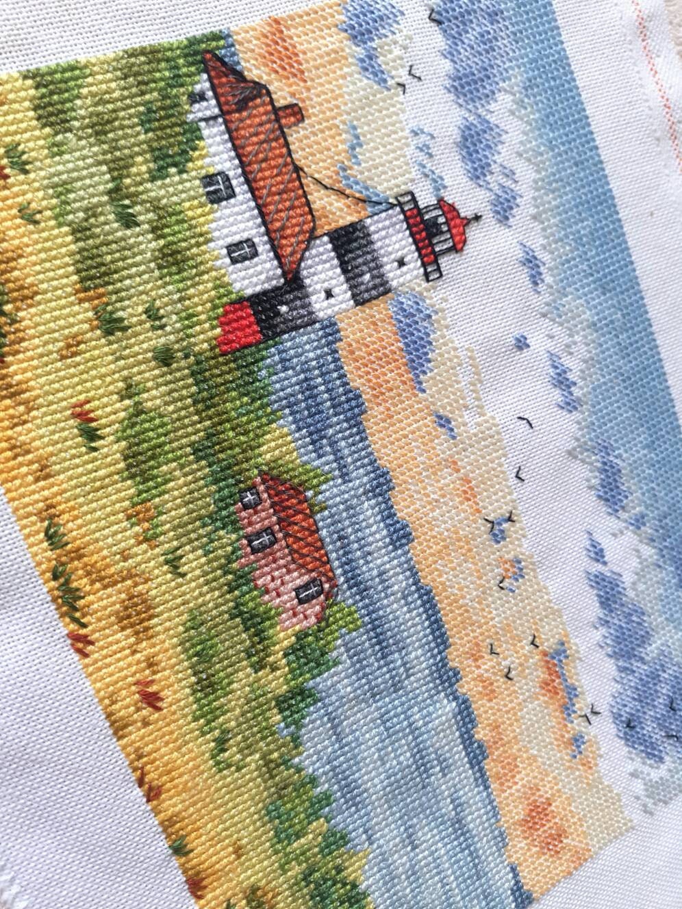 On the Coast, DMC Cross Stitch Chart Needlepoint Pattern Embroidery ...