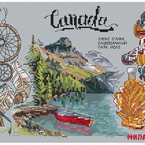 Canada, a series of countries. DMC Cross Stitch Chart Needlepoint Pattern Embroidery Chart Printable PDF Instant Download