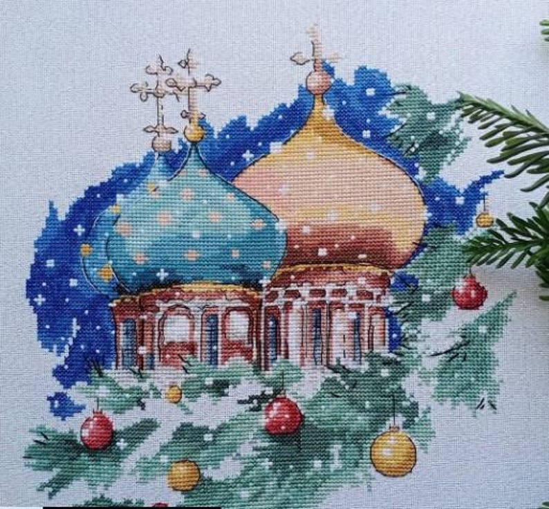 Christmas Eve, DMC Cross Stitch Chart Needlepoint Pattern Embroidery ...