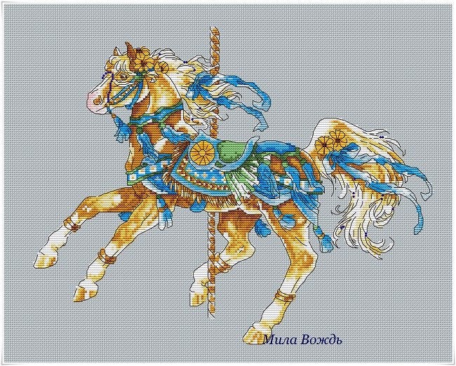 Horse Summer DMC Cross Stitch Chart Needlepoint Pattern Embroidery ...