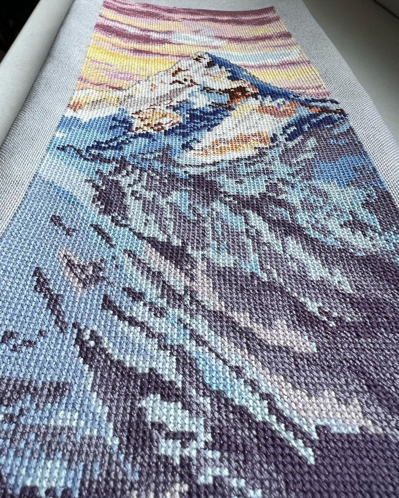 Mount Everest, DMC Cross Stitch Chart Needlepoint Pattern Embroidery ...