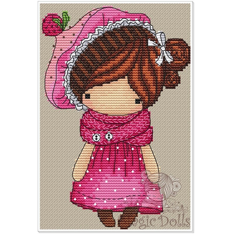 Doll Berry, series magic__dolls. DMC Cross Stitch Chart Needlepoint Pattern Embroidery Chart Printable PDF Instant Download