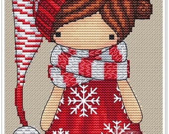 Doll Christmas Dwarf, series magic__dolls. DMC Cross Stitch Chart Needlepoint Pattern Embroidery Chart Printable PDF Instant Download