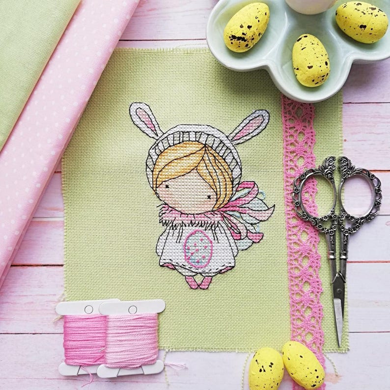 Doll Rabbit Easter, Series MINI Magic__dolls DMC Cross Stitch Chart ...