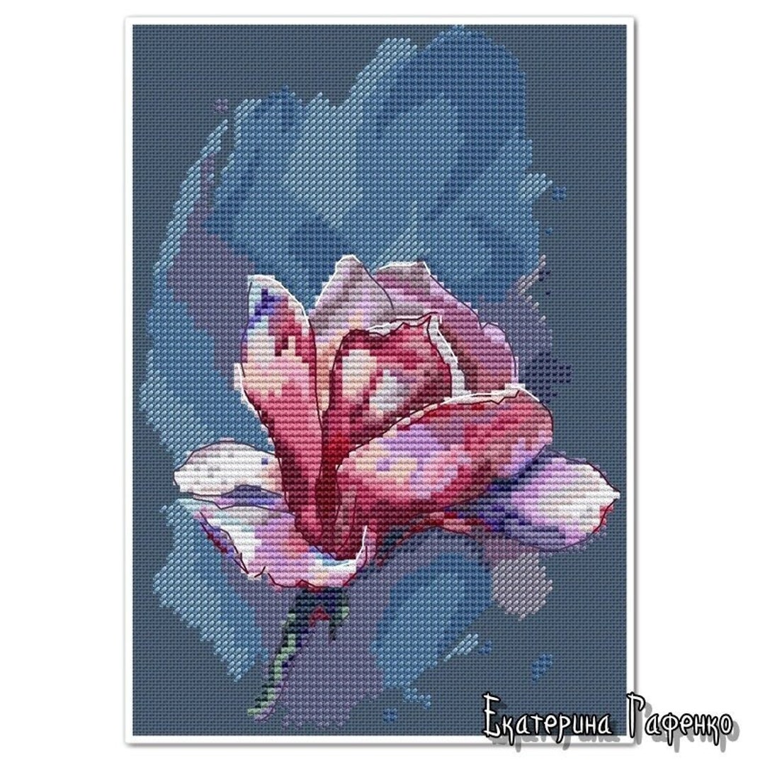Magnolia, DMC Cross Stitch Chart Needlepoint Pattern Embroidery Chart ...