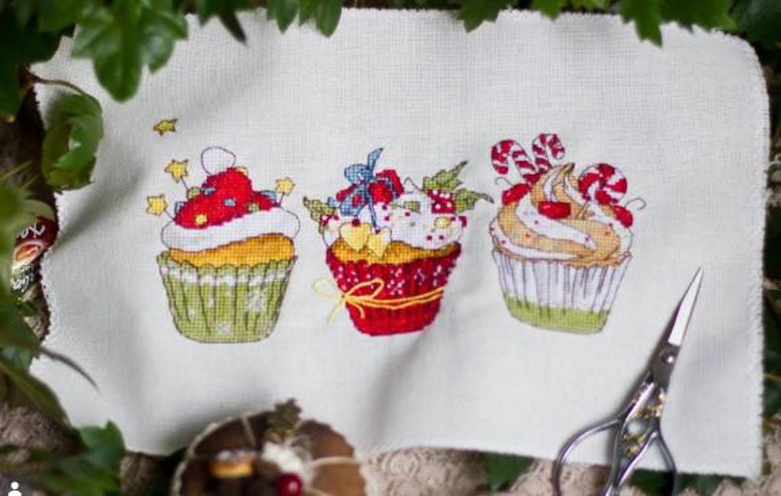 Cakes, DMC Cross Stitch Chart Needlepoint Pattern Embroidery Chart ...