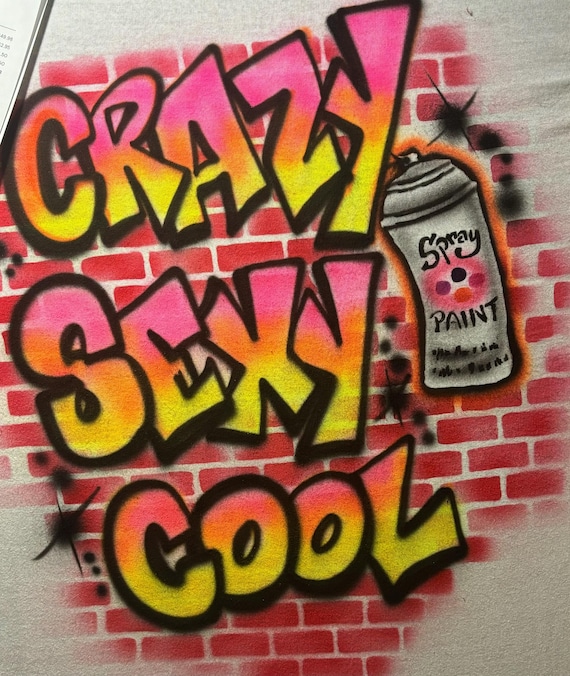 Airbrush Spray Paint Graffiti 90's Birthday T shirt - Baby One Piece - Hoodie Sweatshirt - Personalized Airbrushed Custom Name Tshirt