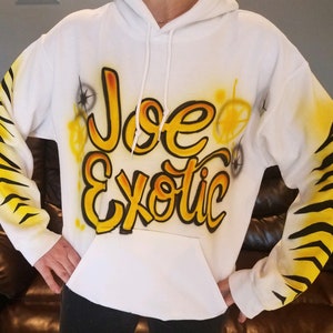 Airbrush Custom Hoodie Joe Exotic Tiger King Youth/Adult Hoody Sweatshirt