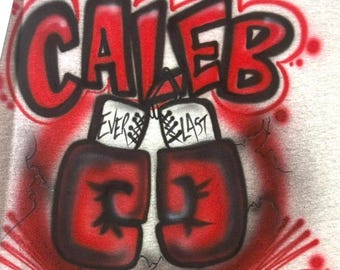 Airbrush Boxing Gloves Custom Personalized Airbrushed T Shirt / Hoodie Sweatshirt