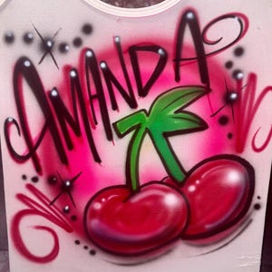 Airbrush Cherry y2k party Custom personalized T shirt - Hoodie Sweatshirt - Airbrushed Names cherries Tshirt Gift