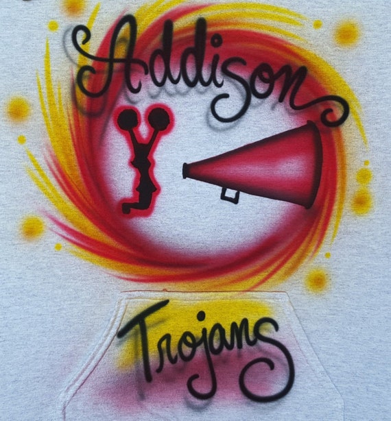 Custom Cheer Cheerleader Megaphone Personalized Airbrush T Etsy