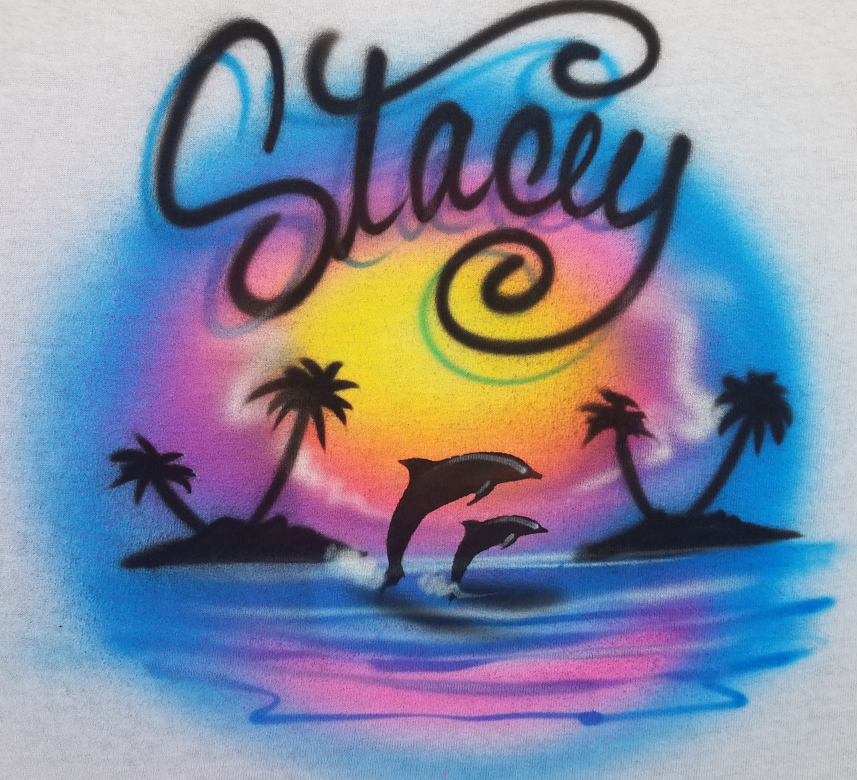 Dog Muscle Tank Top Airbrush 80's Inspired Beach Sun Swim Quick Dry Shirt  Free Shipping