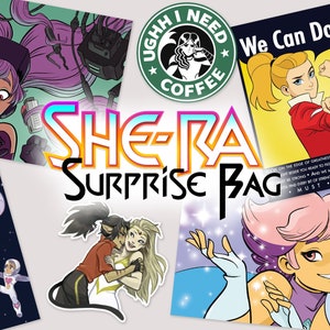 She-Ra Surprise - 15 posibles personajes - Artículos aleatorios: imanes, postales, impresiones, pegatinas o marcadores