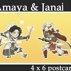Carte postale Amaya et Janai - Le prince dragon