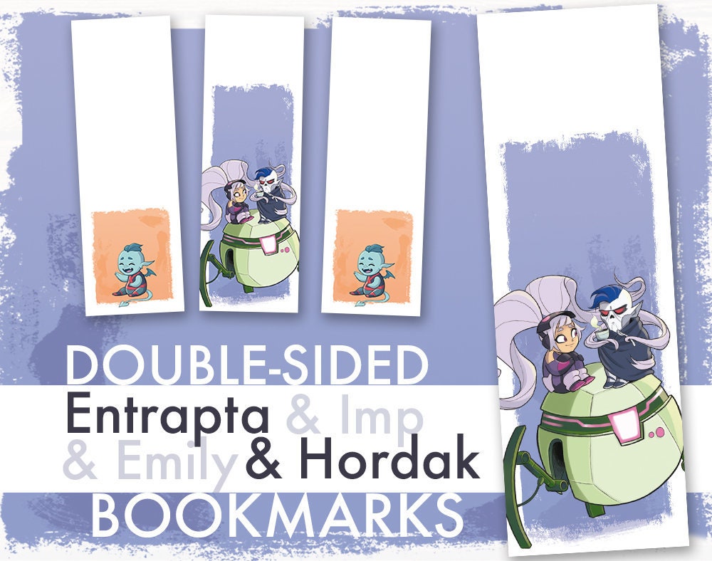 Chibi Entrapta and Hordak Two-Sided Bookmarks - Also featuring Emily and Imp!