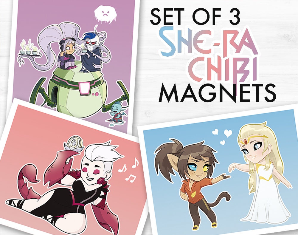 Entrapta 2022 Christmas Set Of 3 She-Ra Chibi Magnets Catra Adora Entrapta | Etsy Singapore