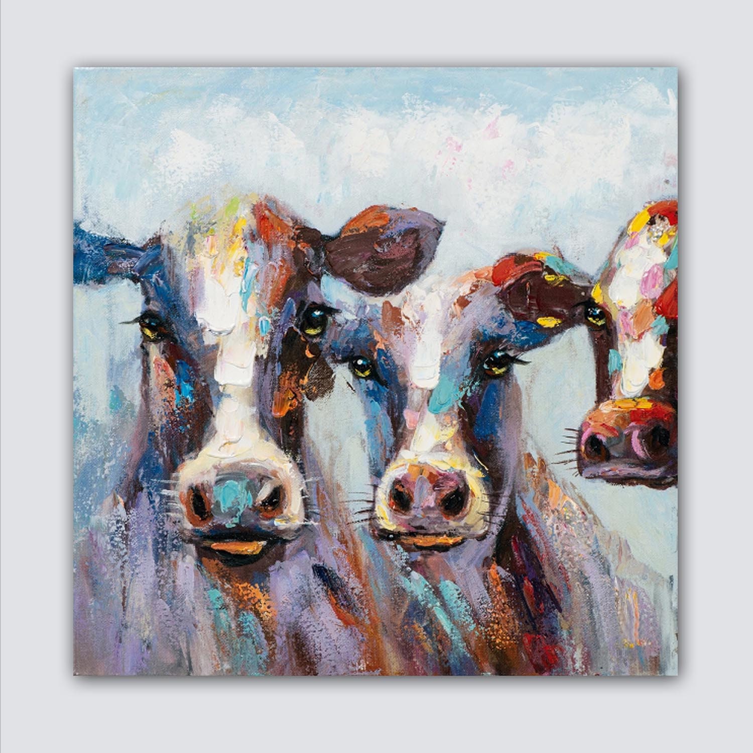 Art & Collectibles Painting Cow painting On Canvas Cow art canvas Farm