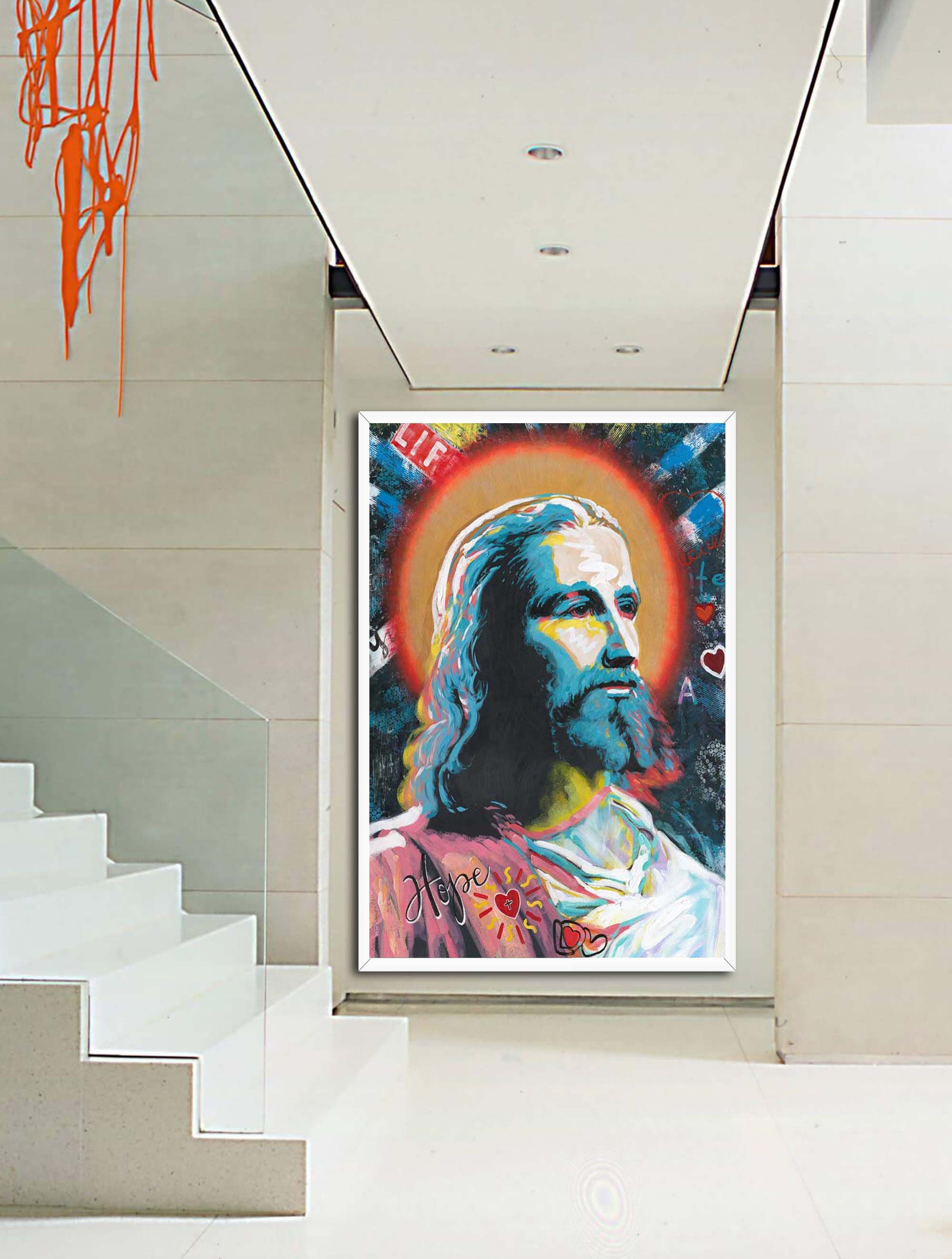 Large Abstract ArtLarge Jesus ArtRoom Wall Art Decor Canvas | Etsy
