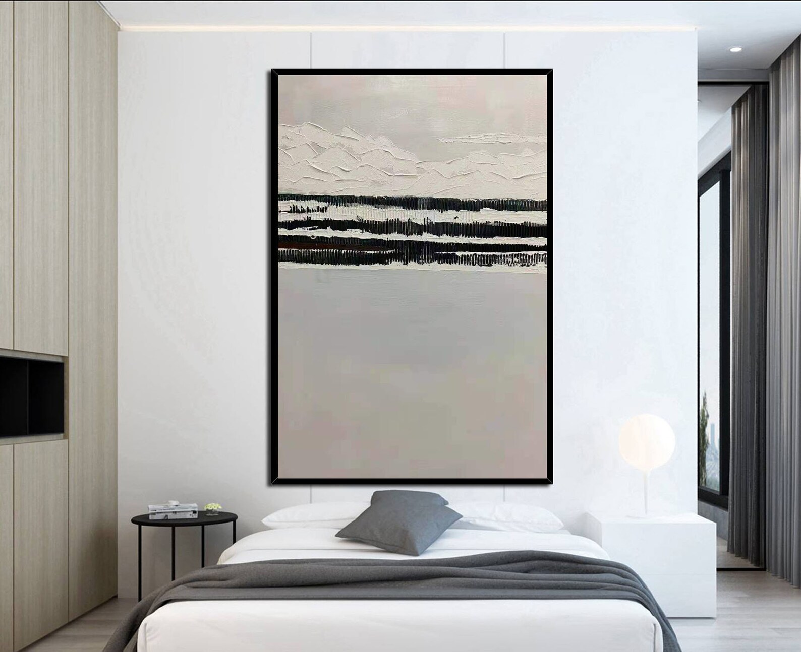 Gray Canvas Art PaintingGray Art paintingLarge gray Etsy