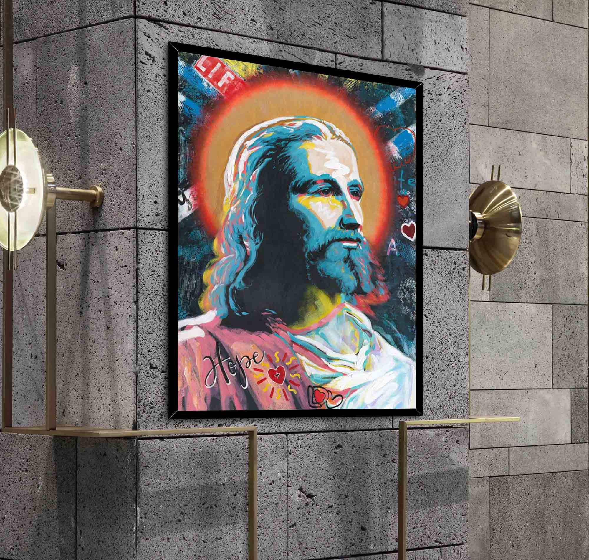 Large Abstract ArtLarge Jesus ArtRoom Wall Art Decor Canvas | Etsy