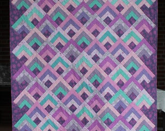 Patchwork blanket 195 cm x 145 cm, quilt, handmade, unique