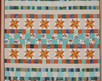 Coperta patchwork, trapunta 145 cm x 202 cm, unica