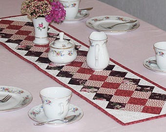 Tafelloper, 106 cm x 25 cm, patchwork, handgemaakt, uniek