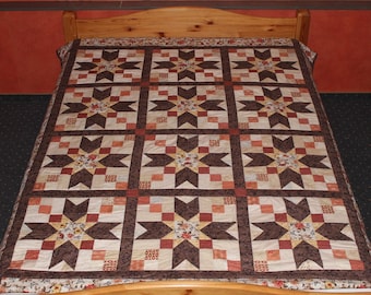 Patchwork blanket, quilt, unique, 214 cm x 170 cm