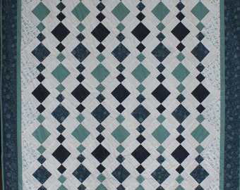 Patchworkdecke, Quilt, 206 cm x 154 cm, Handarbeit, Unikat