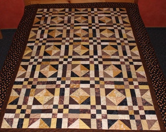 Patchworkdecke 146 cm x 202 cm, Quilt, Handarbeit, Unikat