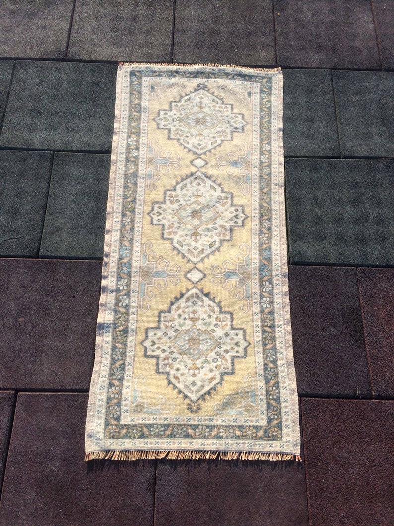 Vintage Rug Runner Rug Oushak Runner Turkish Rug Decorative Rug 4.4 x 2 ft Hand Made Anatolian rug Pastel rug Runner rug Teppich Juttan