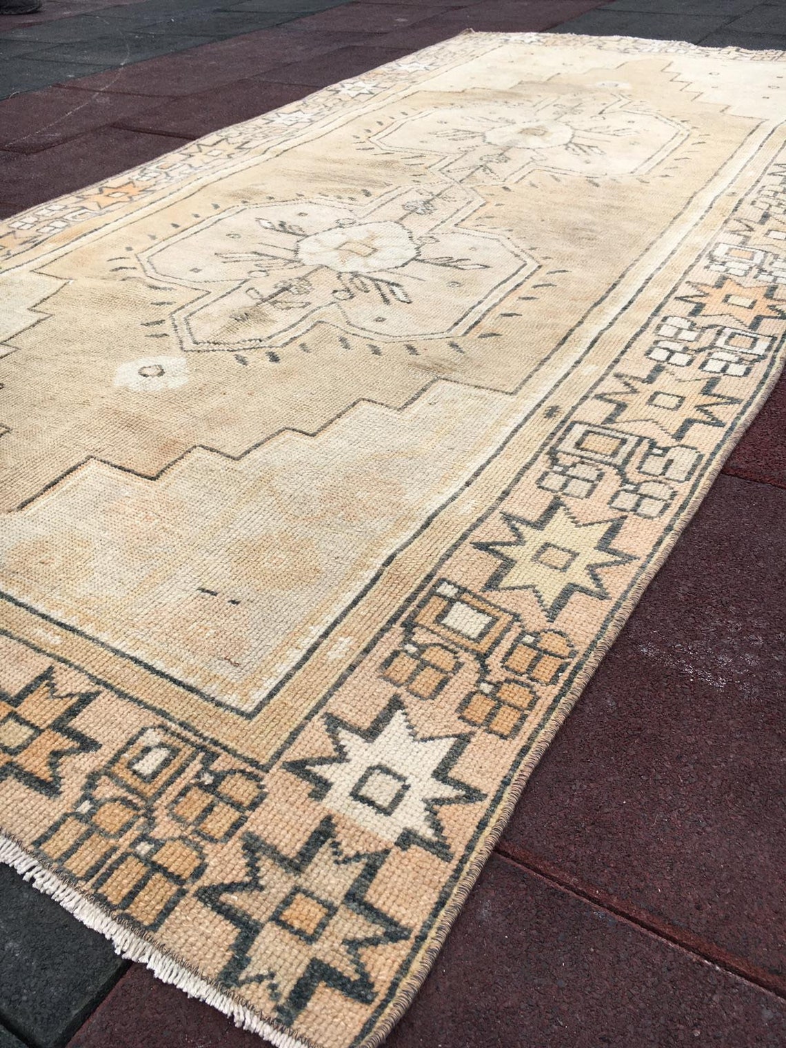 7 ft x 3 ft 5 in 214 x 108 cm Qushak Runner Rug Turkish Etsy