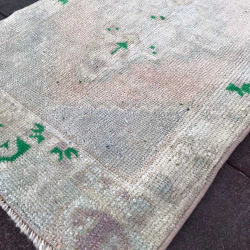 3 ft x 1 ft 7 in ) 91 x 53 cm ) Vintage Rug Pastel shops Rug Qushak Runner Turkish Runner rug Hand Made Rug Hand woven Rug Anatolian R