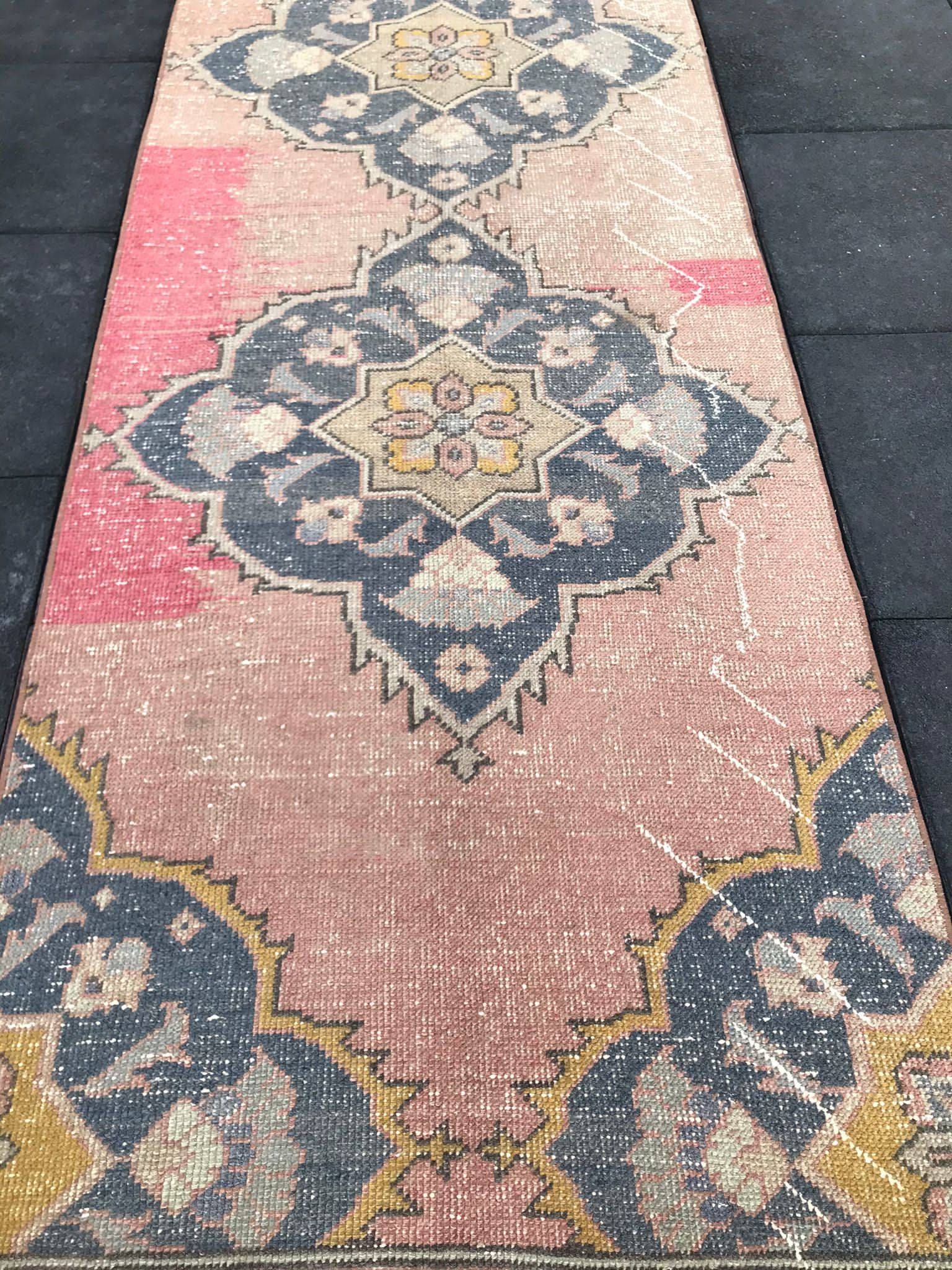 Runner rug Vintage runner Rug 11 Ft x 2.5 ft Oushak runner rug Etsy