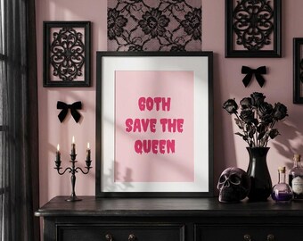 Lámina "Salva a la Reina Gótica". Disponible en A4 y A5. Decoración de pared para el hogar.