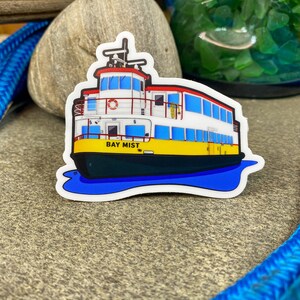 Casco Bay Ferry - Bay Mist - Portland, Maine Die Cut Vinyl Sticker. Window Sticker. MacBook Decal. Water Bottle Sticker.