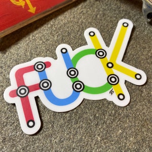 Metro Rail F*CK - Washington, D.C. Die Cut Vinyl Sticker. Window Sticker. MacBook Decal. Water Bottle Sticker.